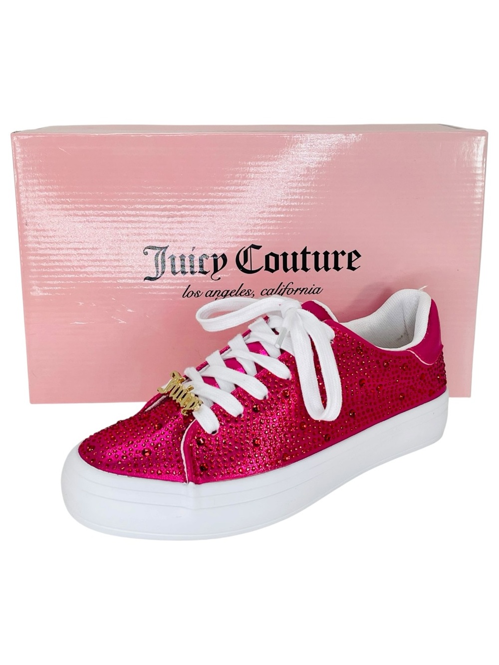 Juicy Couture Alanis Pink Rhinestone Womens Sneakers Size 6.5M - Picture 11 of 11